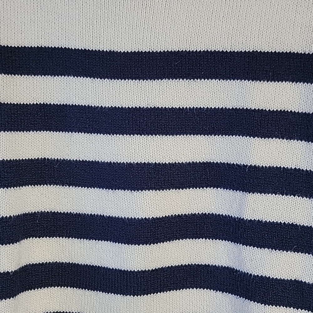 LOFT shoulder button striped sweater - Picture 3 of 11